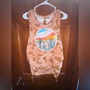 No Boundaries Tie-Dye Tank Top - Orange and White